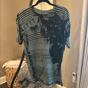 Men's Black Striped Graphic Tee